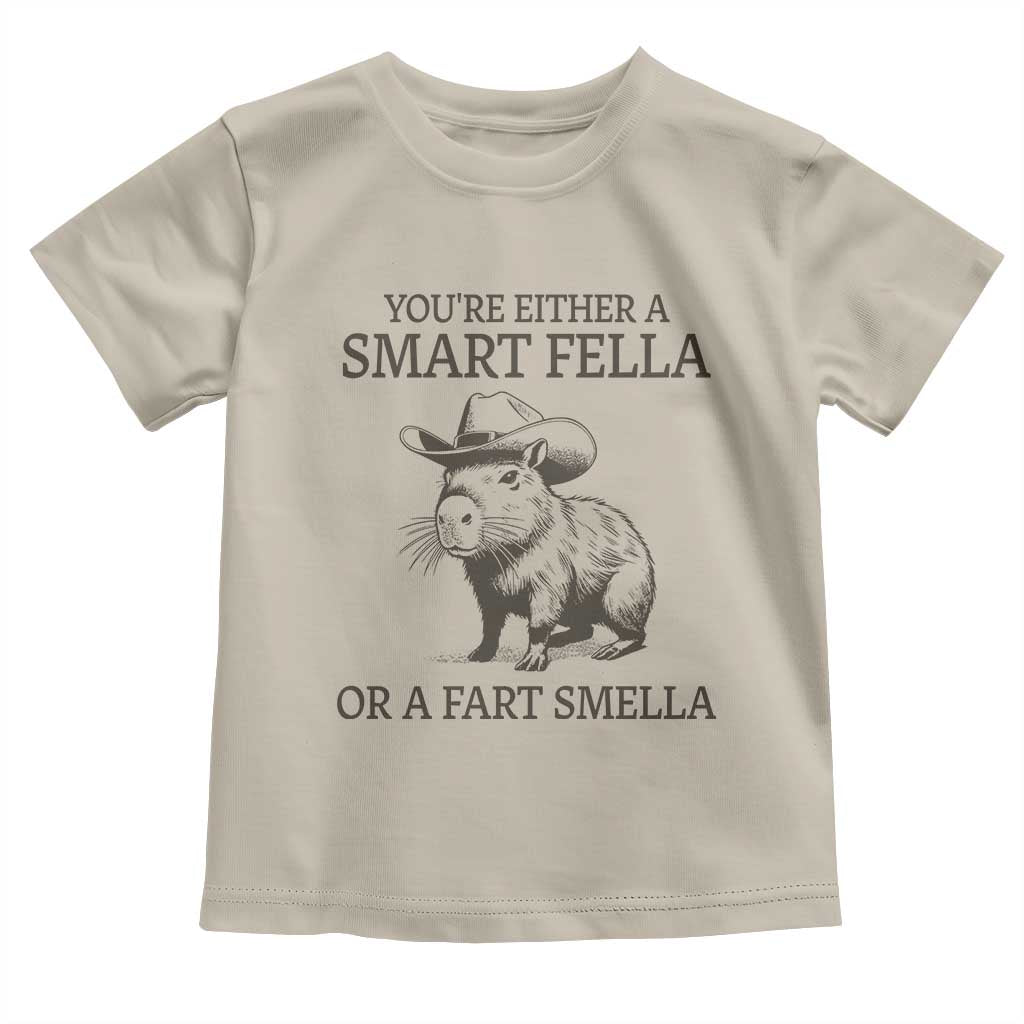 Funny Capybara Toddler T Shirt Retro Smart Fella Capybara Vintage 90s