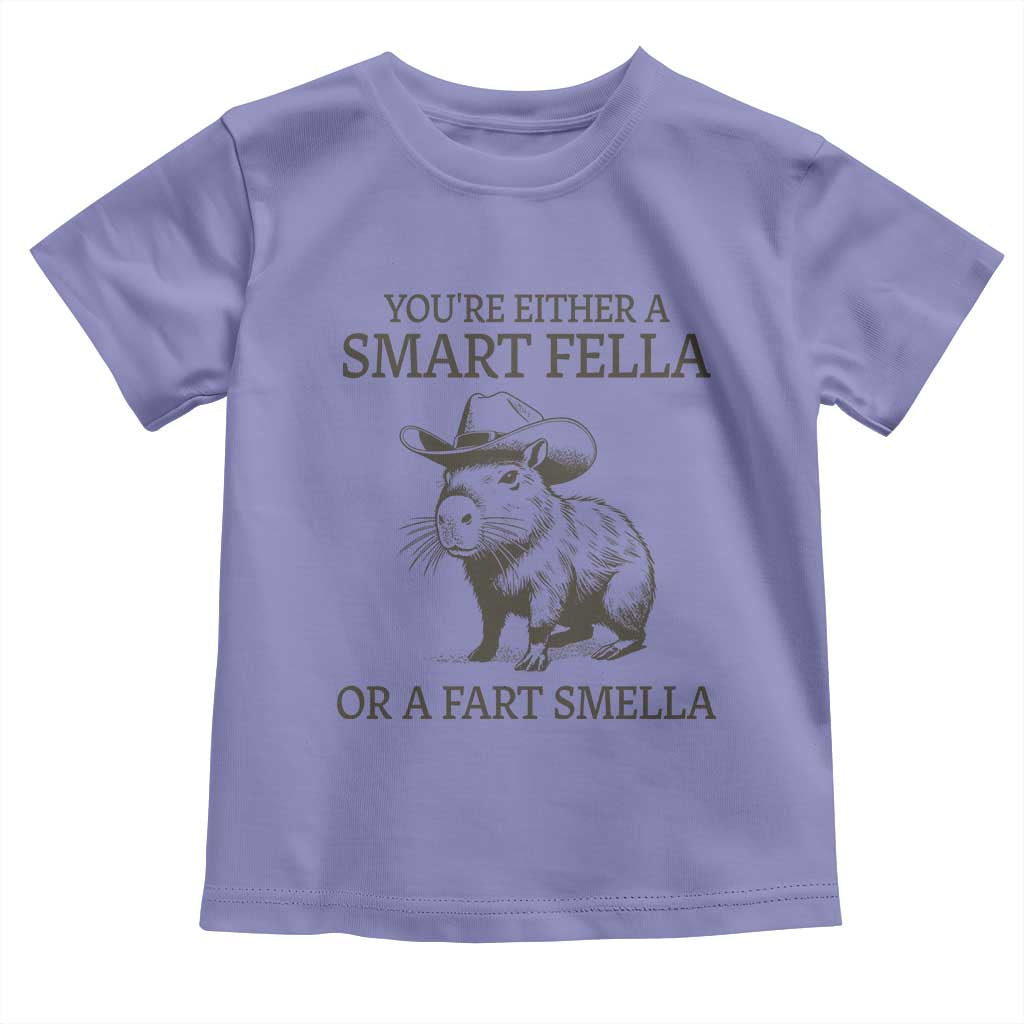 Funny Capybara Toddler T Shirt Retro Smart Fella Capybara Vintage 90s