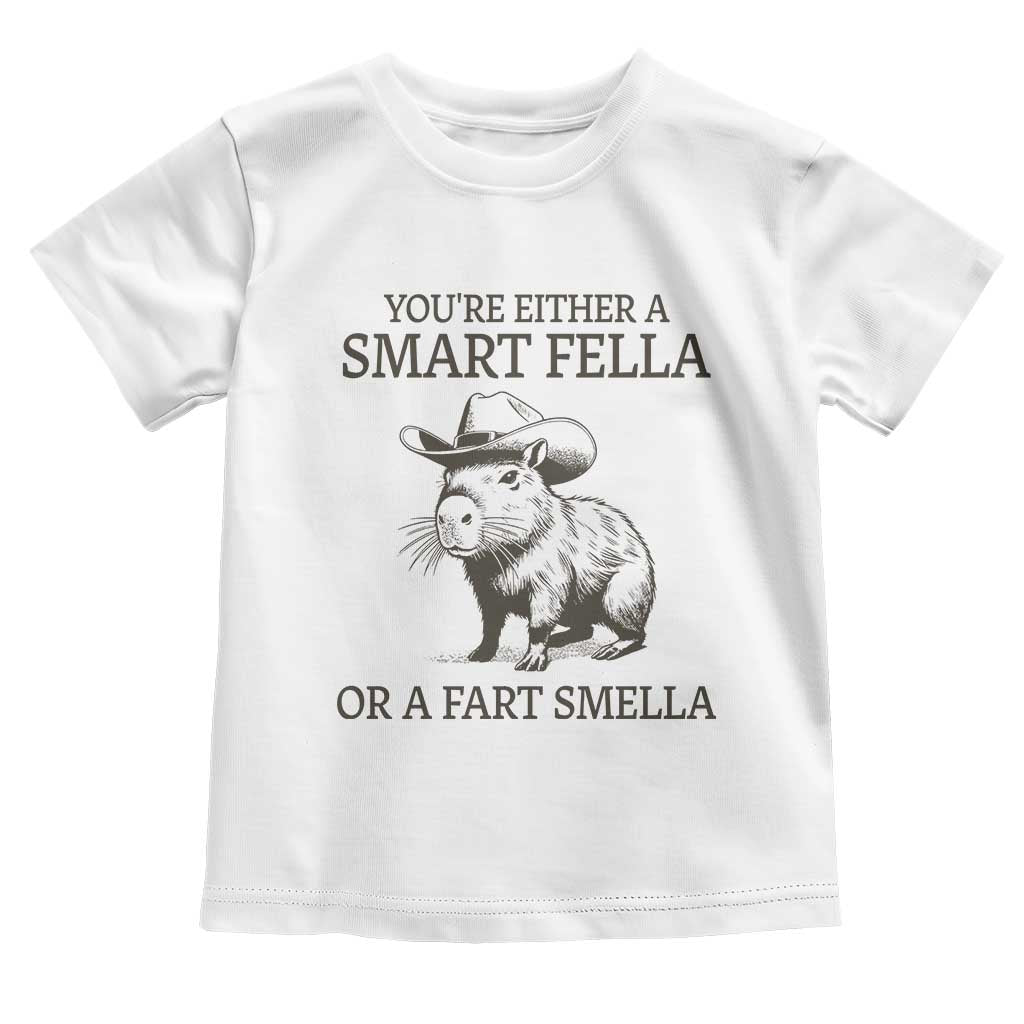Funny Capybara Toddler T Shirt Retro Smart Fella Capybara Vintage 90s