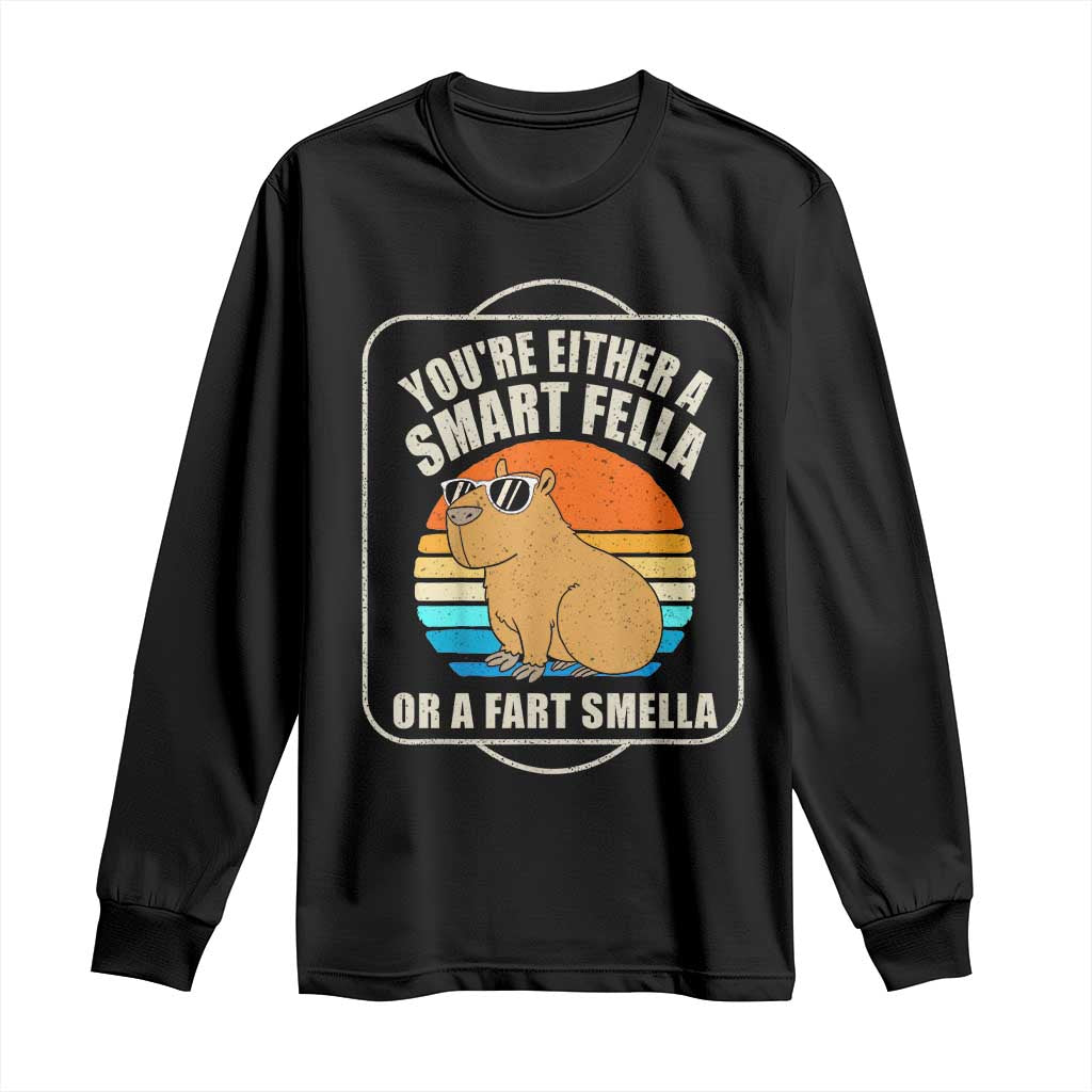 Funny Capybara Long Sleeve Shirt Vintage Retro Rodent Dont Be Worry Be Capy