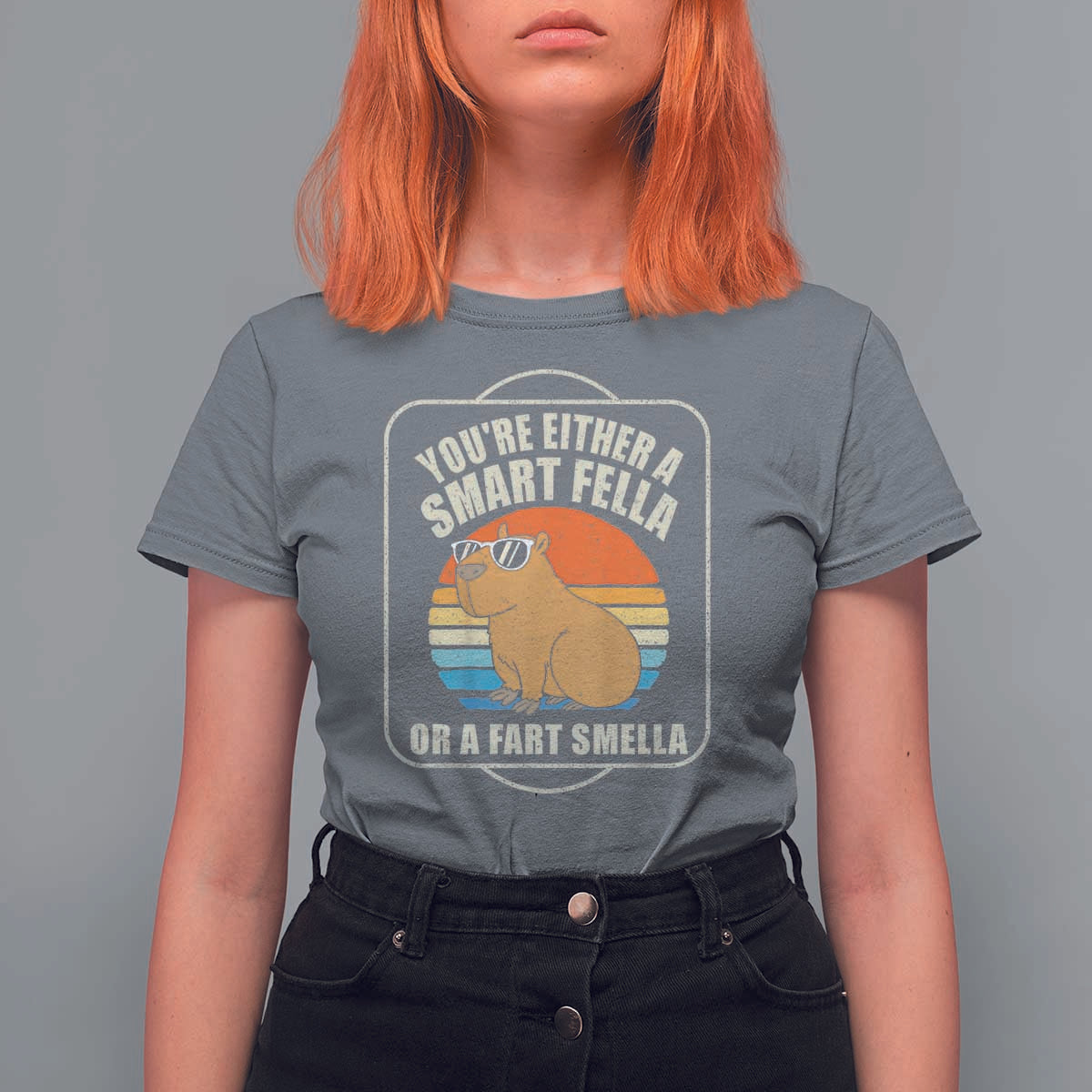 Funny Capybara T Shirt For Women Vintage Retro Rodent Dont Be Worry Be Capy - Wonder Print Shop