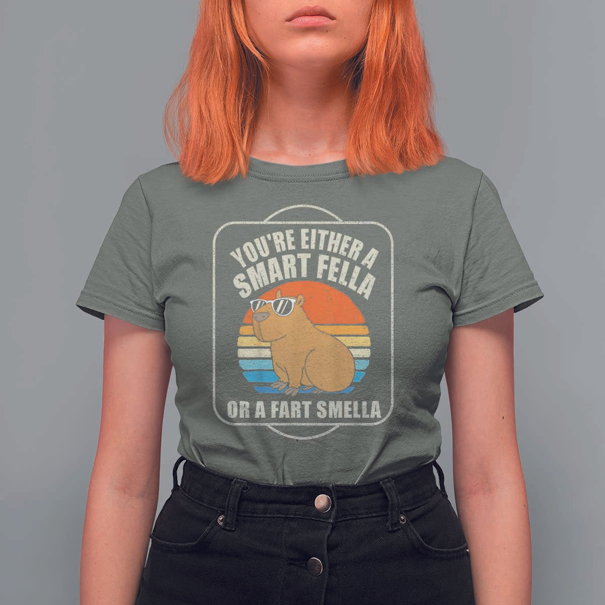 Funny Capybara T Shirt For Women Vintage Retro Rodent Dont Be Worry Be Capy - Wonder Print Shop