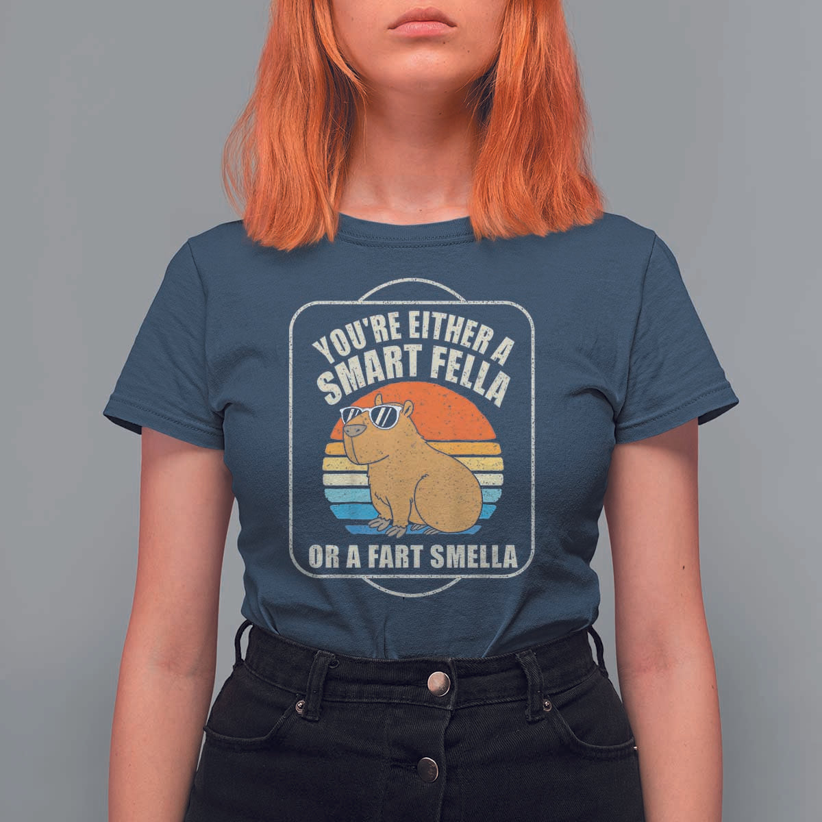 Funny Capybara T Shirt For Women Vintage Retro Rodent Dont Be Worry Be Capy - Wonder Print Shop