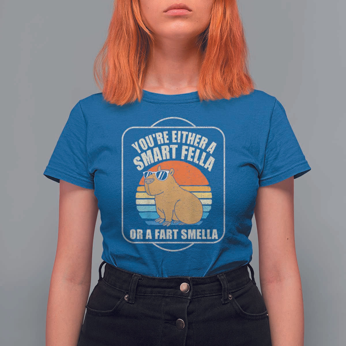Funny Capybara T Shirt For Women Vintage Retro Rodent Dont Be Worry Be Capy - Wonder Print Shop