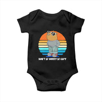 Funny Capybara Baby Onesie Vintage Rodent Dont Be Worry Be Capy Chill Capybara