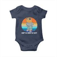 Funny Capybara Baby Onesie Vintage Rodent Dont Be Worry Be Capy Chill Capybara