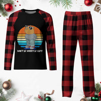 Funny Capybara Plaid Pajama Set Vintage Rodent Dont Be Worry Be Capy Chill Capybara - Wonder Print Shop