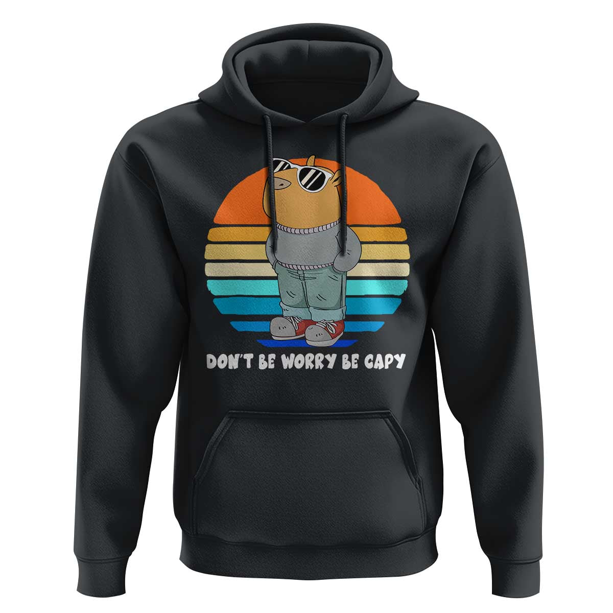 Funny Capybara Hoodie Vintage Rodent Dont Be Worry Be Capy Chill Capybara