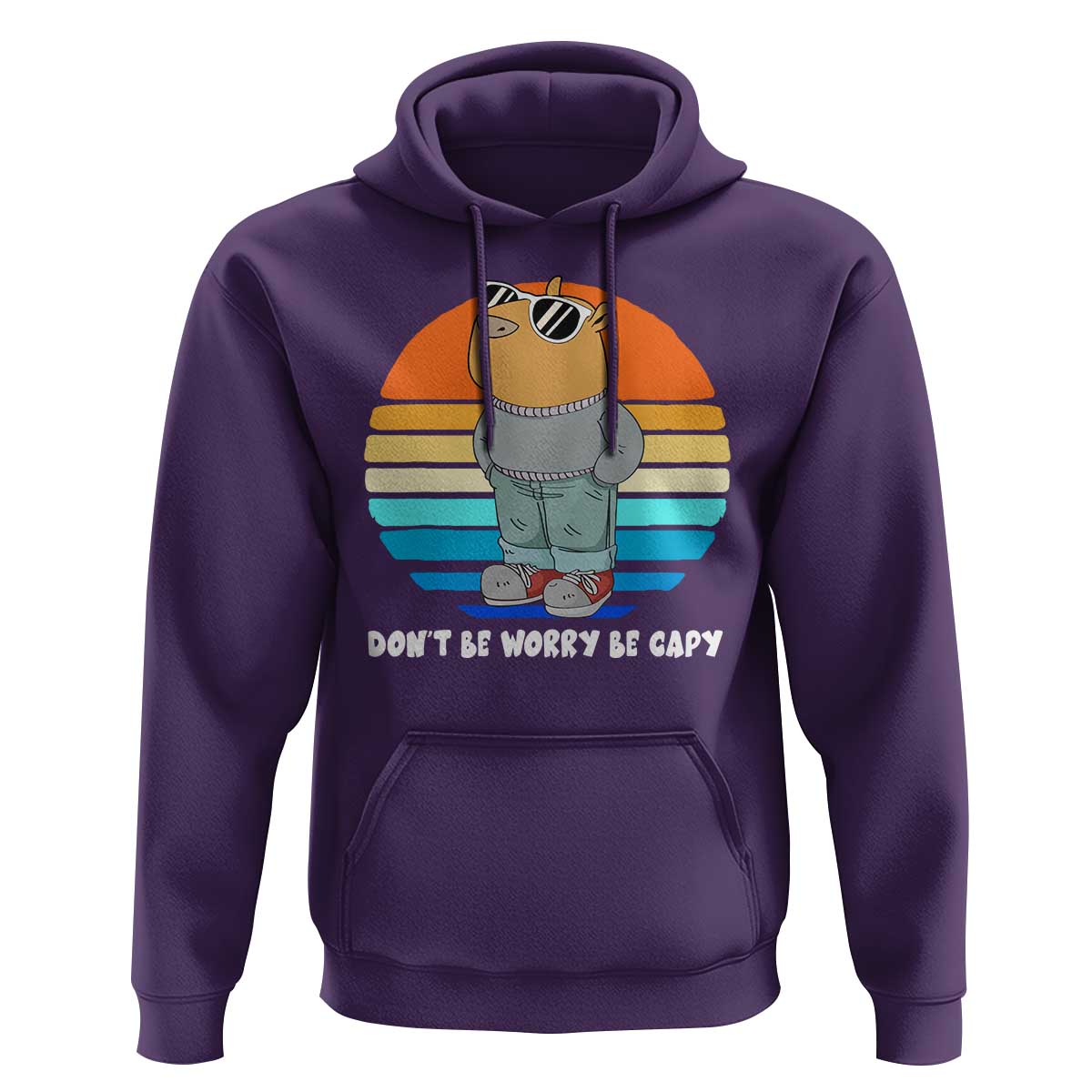 Funny Capybara Hoodie Vintage Rodent Dont Be Worry Be Capy Chill Capybara