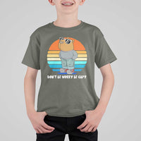Funny Capybara T Shirt For Kid Vintage Rodent Dont Be Worry Be Capy Chill Capybara - Wonder Print Shop