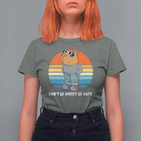 Funny Capybara T Shirt For Women Vintage Rodent Dont Be Worry Be Capy Chill Capybara - Wonder Print Shop