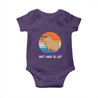 Funny Capybara Baby Onesie Vintage Rodent Dont Be Worry Be Capy
