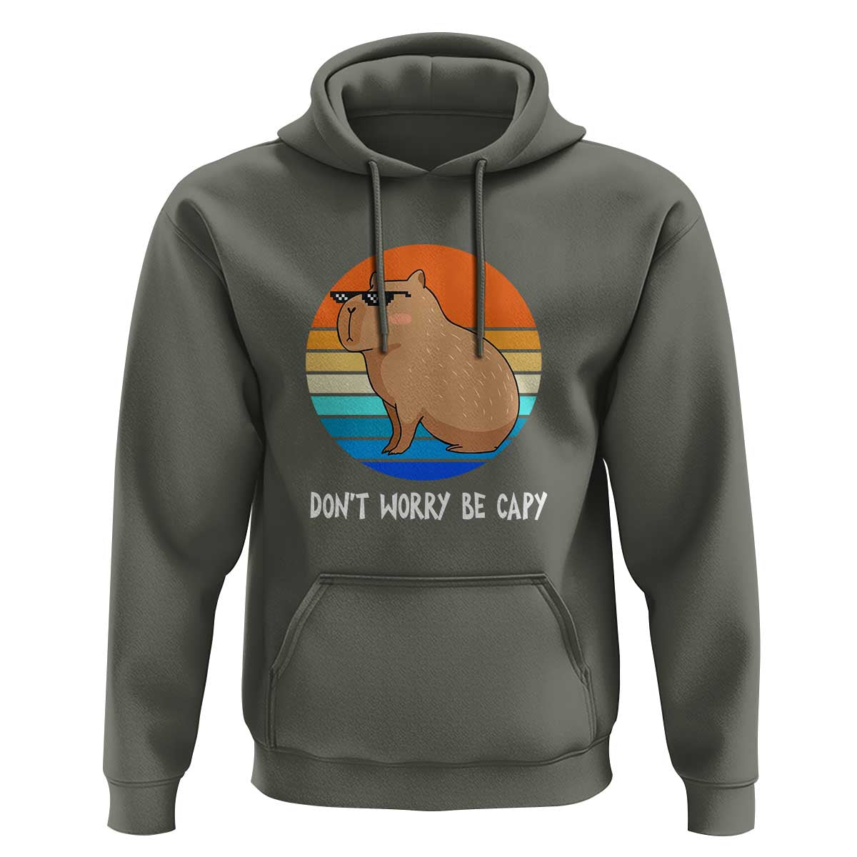 Funny Capybara Hoodie Vintage Rodent Dont Be Worry Be Capy