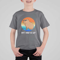 Funny Capybara T Shirt For Kid Vintage Rodent Dont Be Worry Be Capy - Wonder Print Shop