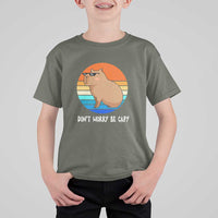 Funny Capybara T Shirt For Kid Vintage Rodent Dont Be Worry Be Capy - Wonder Print Shop
