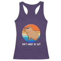 Funny Capybara Racerback Tank Top Vintage Rodent Dont Be Worry Be Capy