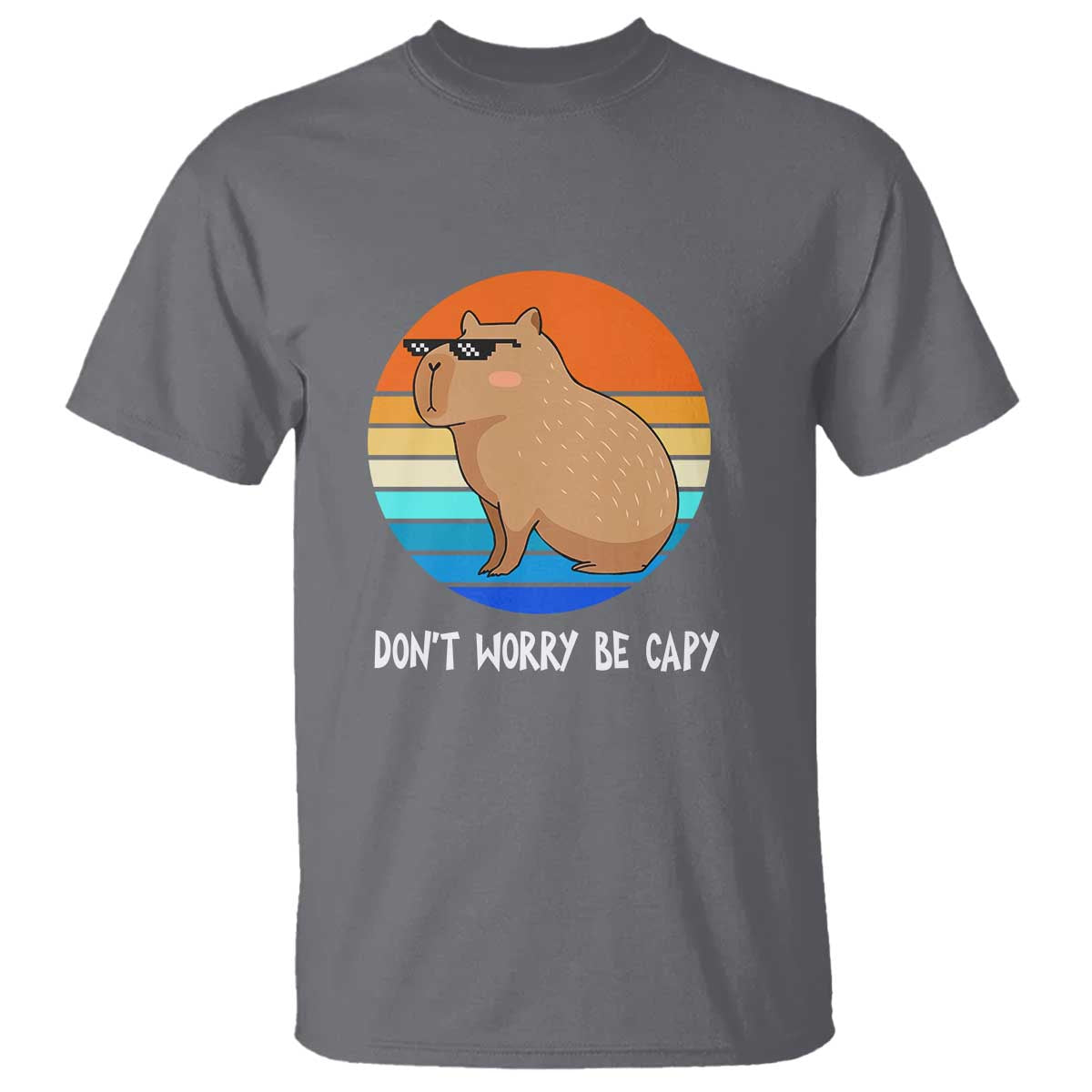Funny Capybara T Shirt Vintage Rodent Dont Be Worry Be Capy - Wonder Print Shop