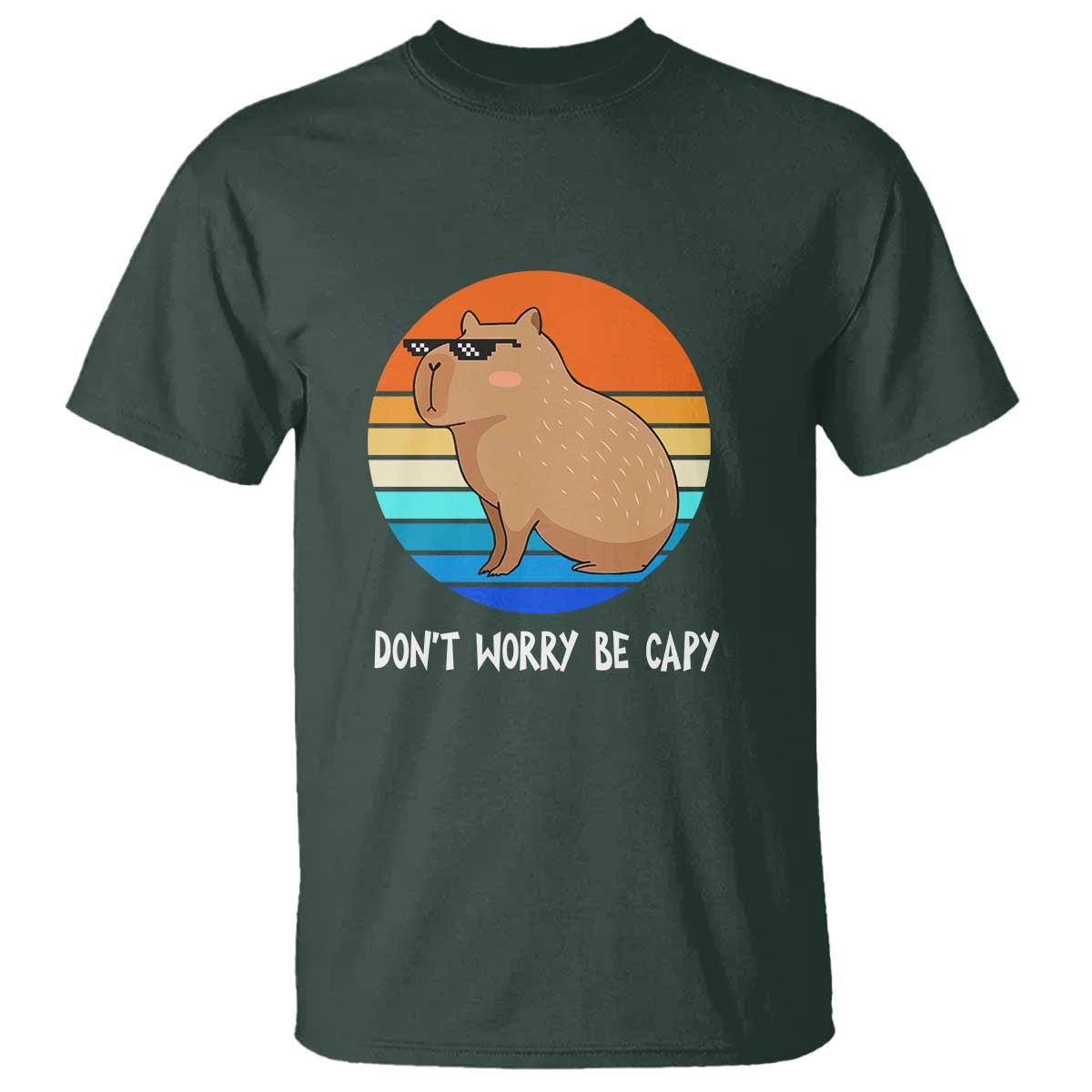 Funny Capybara T Shirt Vintage Rodent Dont Be Worry Be Capy - Wonder Print Shop