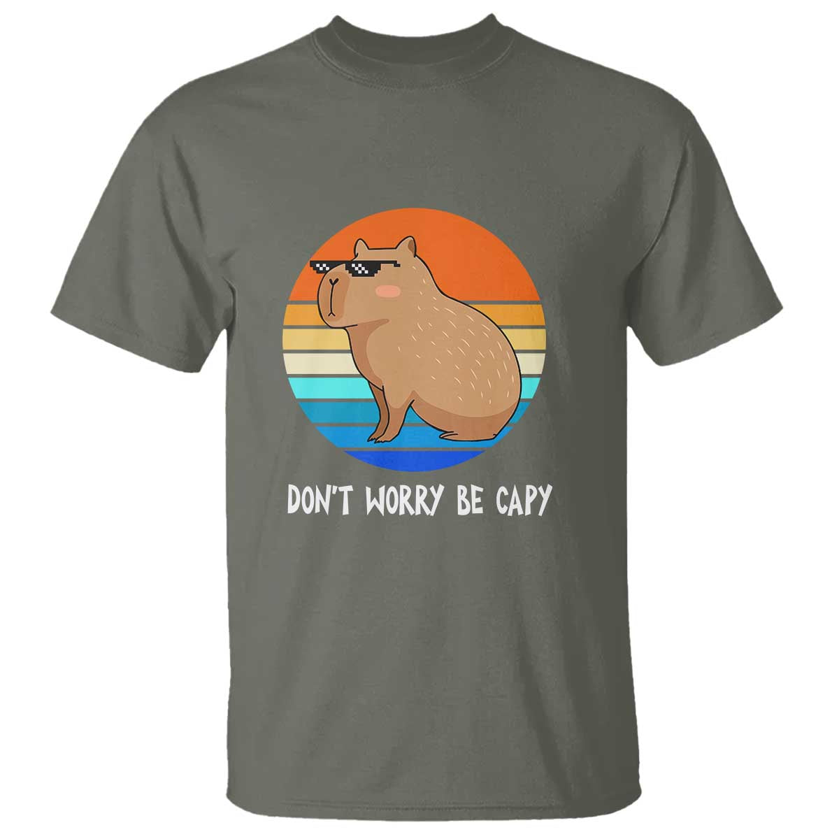 Funny Capybara T Shirt Vintage Rodent Dont Be Worry Be Capy - Wonder Print Shop