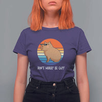 Funny Capybara T Shirt For Women Vintage Rodent Dont Be Worry Be Capy - Wonder Print Shop