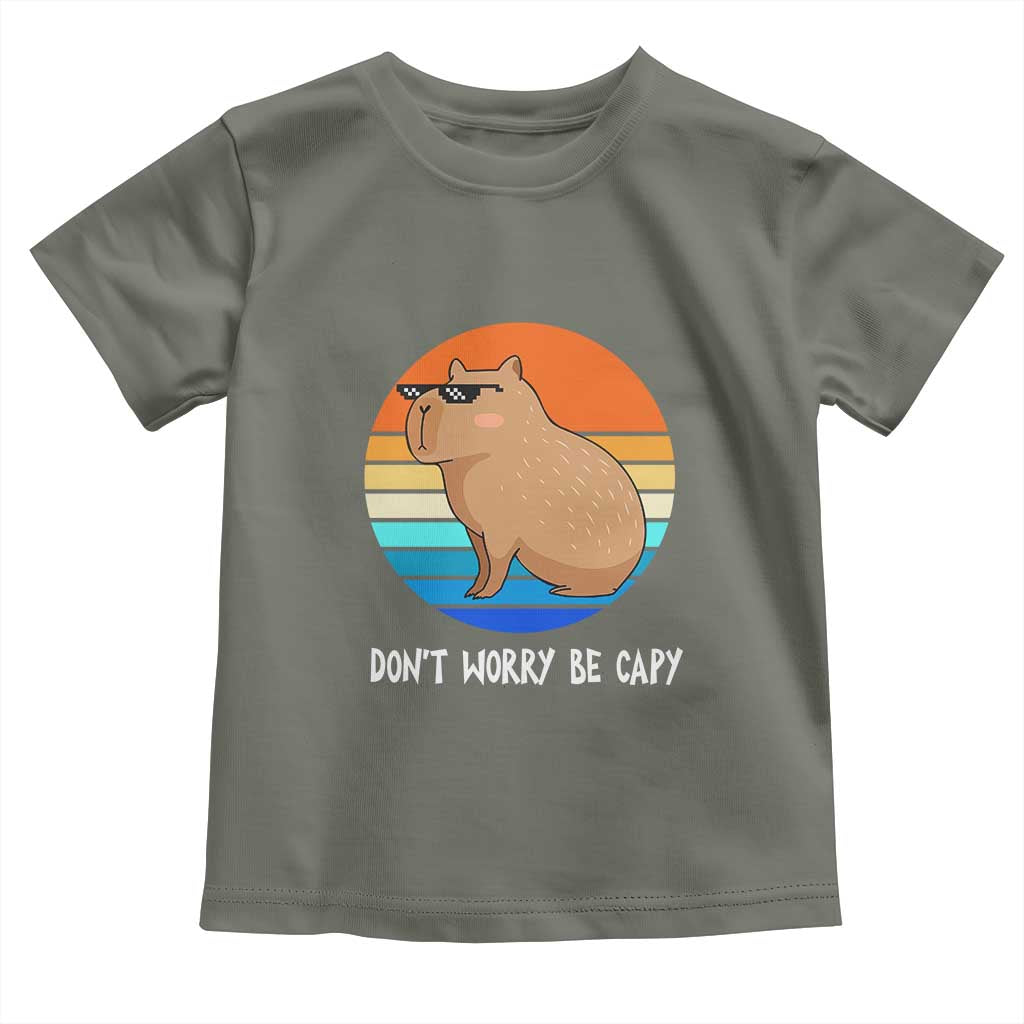Funny Capybara Toddler T Shirt Vintage Rodent Dont Be Worry Be Capy
