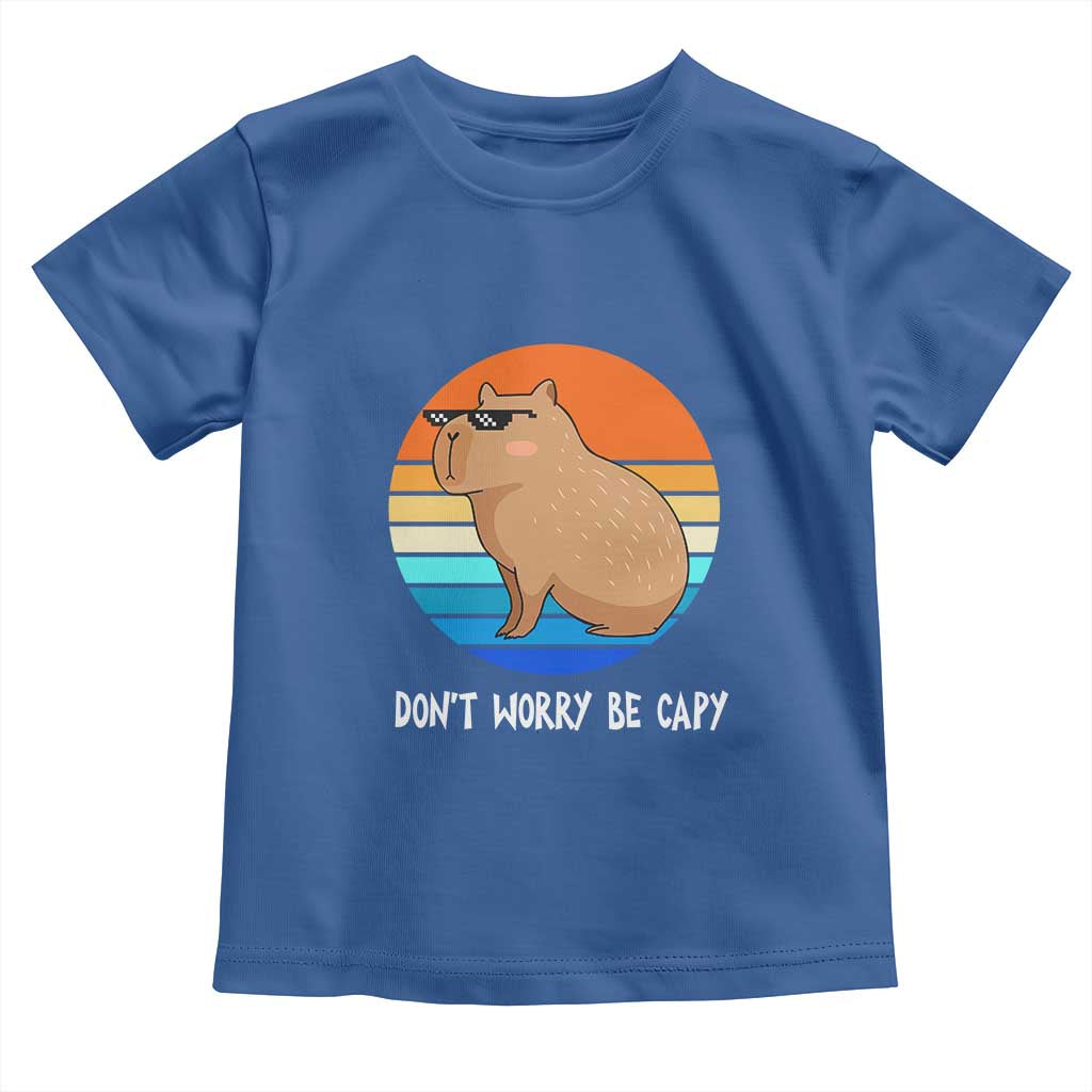 Funny Capybara Toddler T Shirt Vintage Rodent Dont Be Worry Be Capy