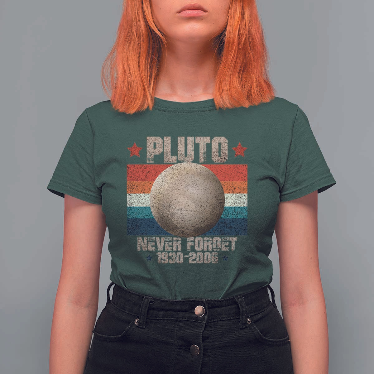 Pluto Never Forget 1930-2006 Planet T Shirt For Women Funny Vintage Retro Astronomy Space - Wonder Print Shop