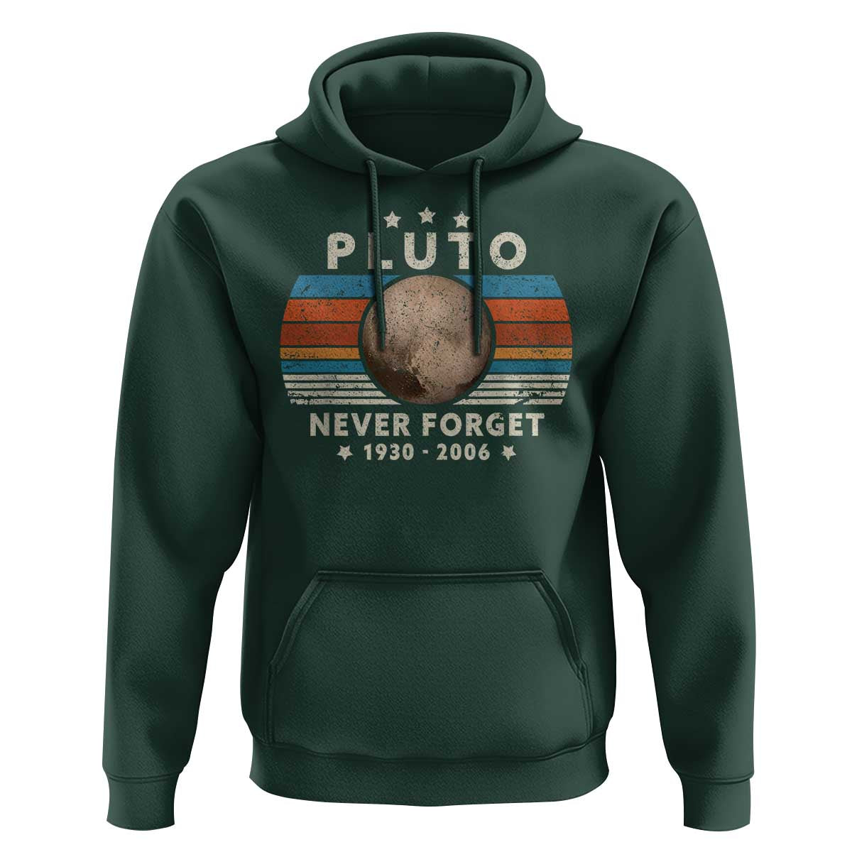 Never Forget Pluto Hoodie 1930-2006 Retro Style Funny Space Science