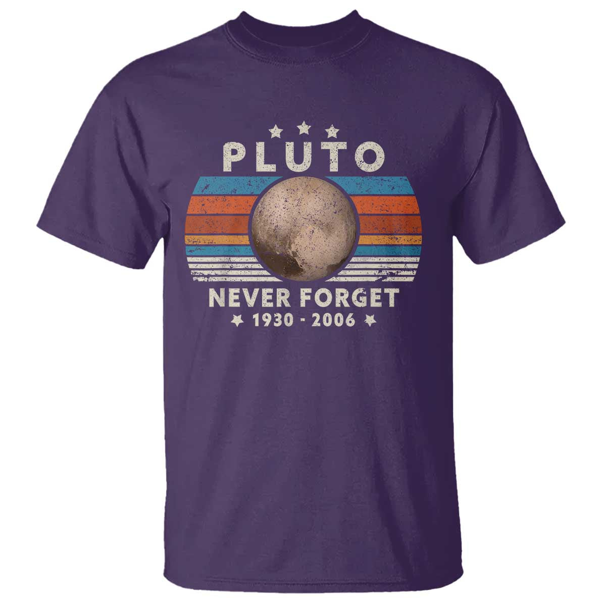 Never Forget Pluto T Shirt 1930-2006 Retro Style Funny Space Science - Wonder Print Shop