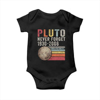 Never Forget Pluto Baby Onesie Retro Style Funny Space Science
