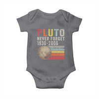 Never Forget Pluto Baby Onesie Retro Style Funny Space Science