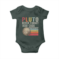 Never Forget Pluto Baby Onesie Retro Style Funny Space Science
