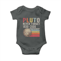 Never Forget Pluto Baby Onesie Retro Style Funny Space Science