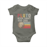 Never Forget Pluto Baby Onesie Retro Style Funny Space Science