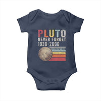 Never Forget Pluto Baby Onesie Retro Style Funny Space Science