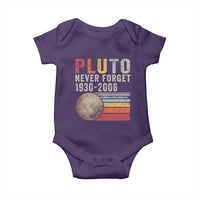 Never Forget Pluto Baby Onesie Retro Style Funny Space Science