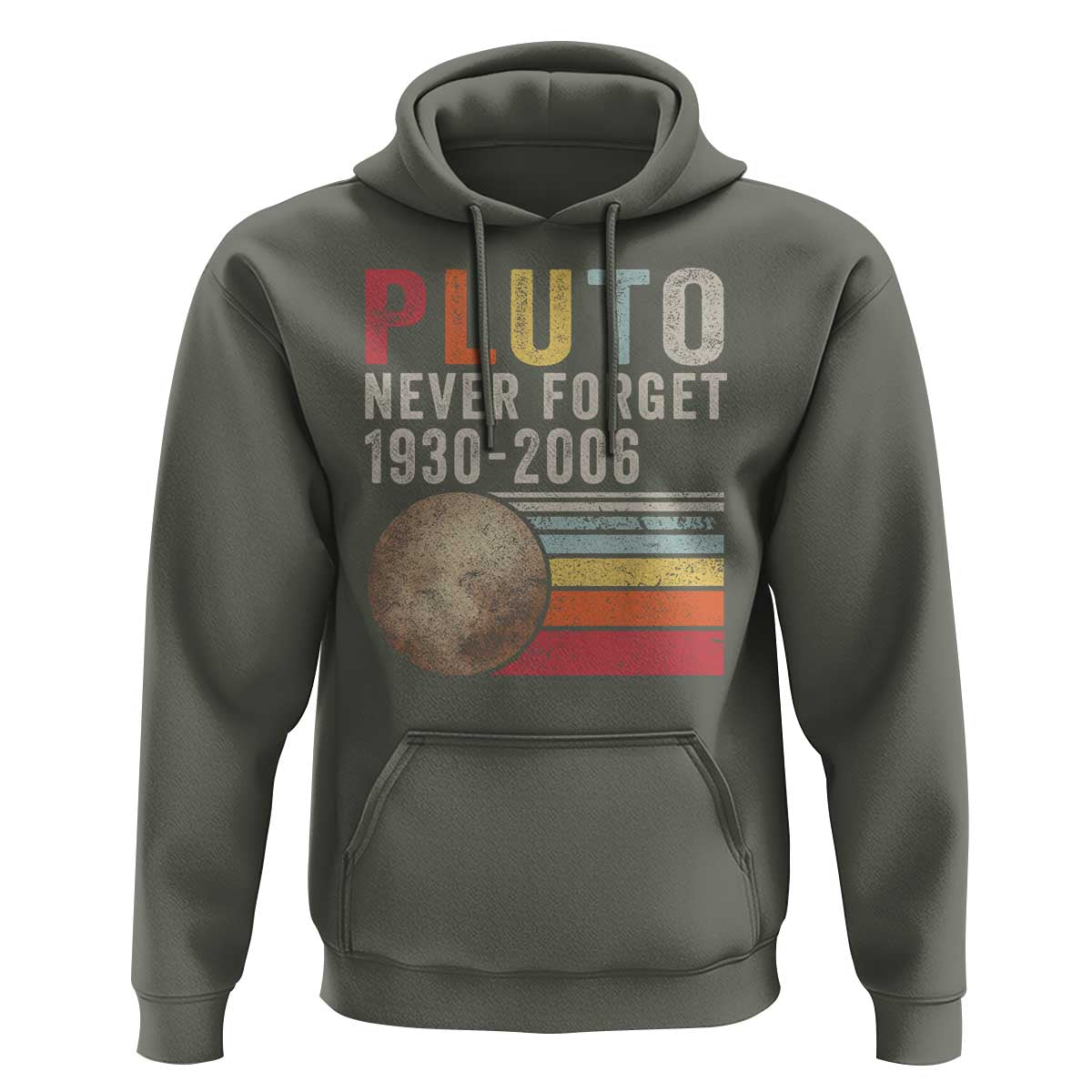 Never Forget Pluto Hoodie Retro Style Funny Space Science