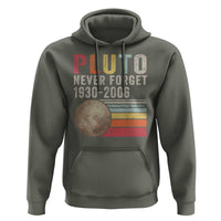 Never Forget Pluto Hoodie Retro Style Funny Space Science