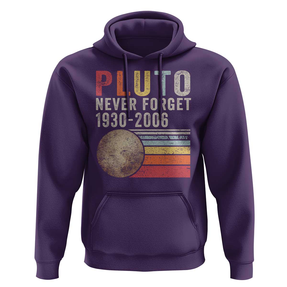 Never Forget Pluto Hoodie Retro Style Funny Space Science