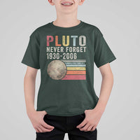 Never Forget Pluto T Shirt For Kid Retro Style Funny Space Science - Wonder Print Shop