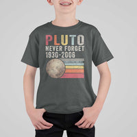 Never Forget Pluto T Shirt For Kid Retro Style Funny Space Science - Wonder Print Shop