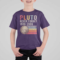 Never Forget Pluto T Shirt For Kid Retro Style Funny Space Science - Wonder Print Shop