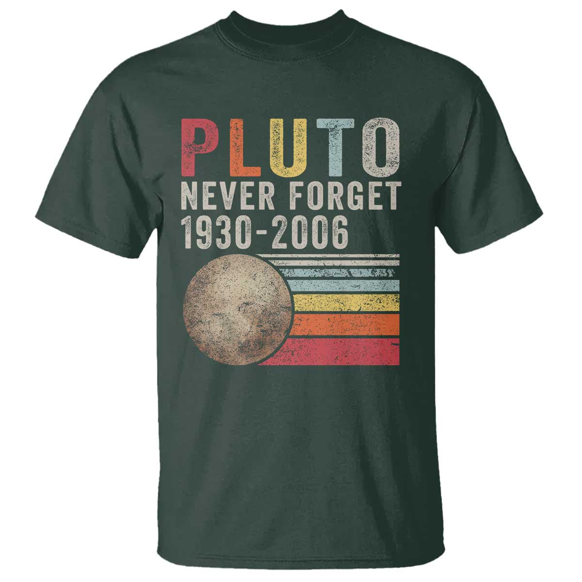 Never Forget Pluto T Shirt Retro Style Funny Space Science - Wonder Print Shop