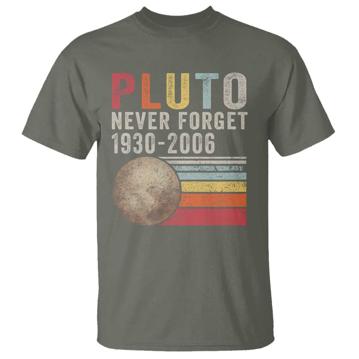 Never Forget Pluto T Shirt Retro Style Funny Space Science - Wonder Print Shop