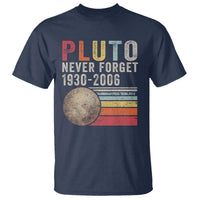Never Forget Pluto T Shirt Retro Style Funny Space Science - Wonder Print Shop