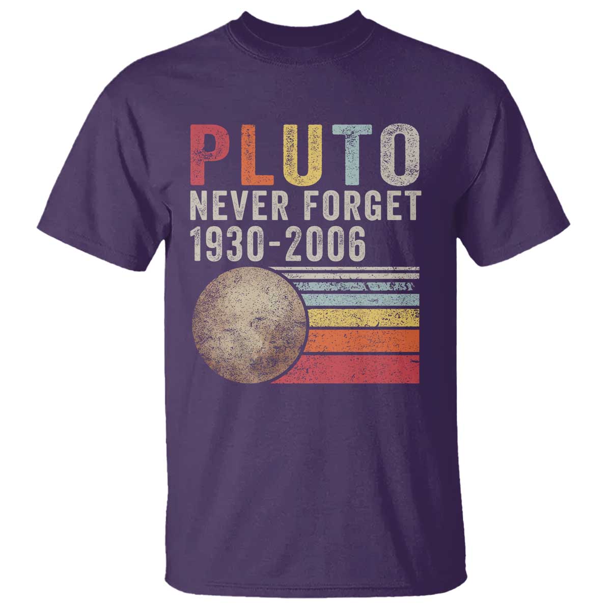 Never Forget Pluto T Shirt Retro Style Funny Space Science - Wonder Print Shop