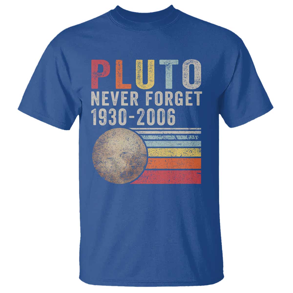 Never Forget Pluto T Shirt Retro Style Funny Space Science - Wonder Print Shop