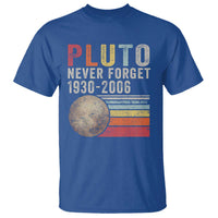Never Forget Pluto T Shirt Retro Style Funny Space Science - Wonder Print Shop