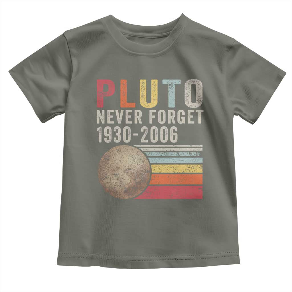 Never Forget Pluto Toddler T Shirt Retro Style Funny Space Science