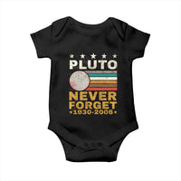 Never Forget Pluto Baby Onesie Retro Style Funny Space Science 1930-2006